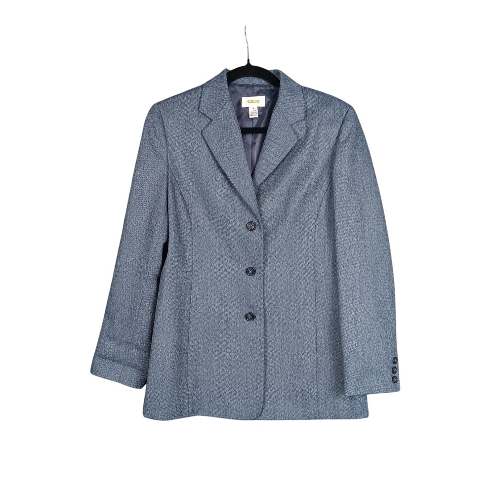 Talbots Wool Blazer Women's Size 8 Blue Gray Career Business Jacket‎